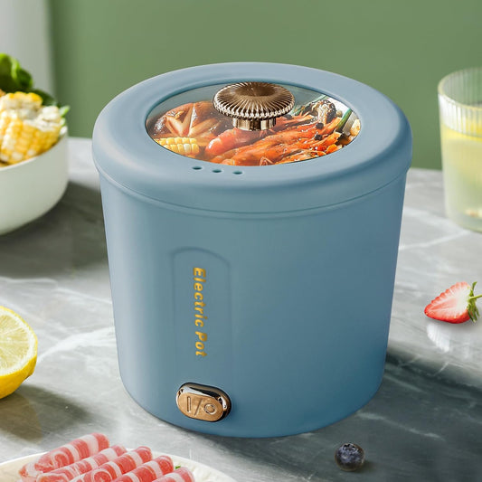 Electric Cooker,1 Liter Mini Ramen Pot,450 Watt Fast Pasta Pot,Multifunctional Electric Rice Cooker for Cooking Pasta、Egg、Soup、Portable Pot with Overheating Protection,Suitable for Dormitory、Office、Travel
